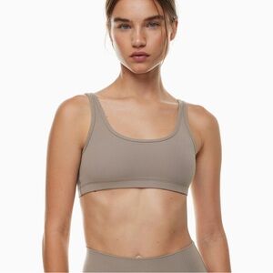 TNA Butter Ribbed Bra Top - Modern Taupe